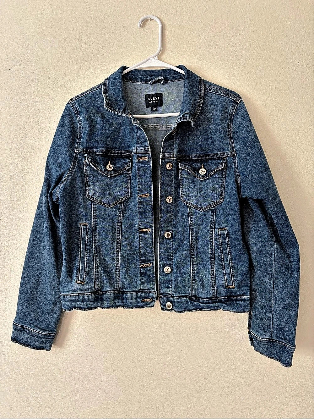 Curve Appeal Denim Jean Jacket Blue Size Large Like New Women